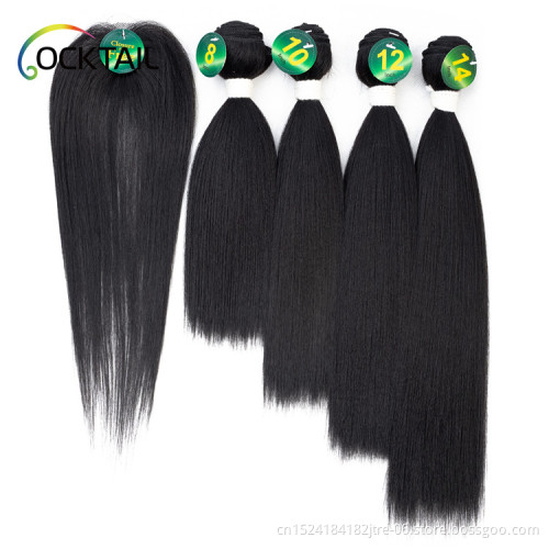 Factory wholesale yaki synthetic hair weave weft kinky straight synthetic hair extension braid weft